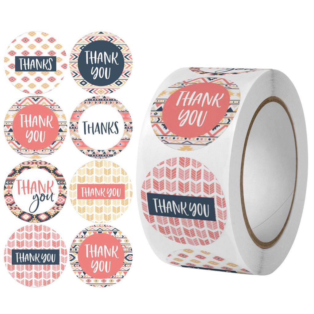 500 Self-Adhesive Thank You Dessert Stickers - Cartoons, Weddings, & Baking Seals for Children