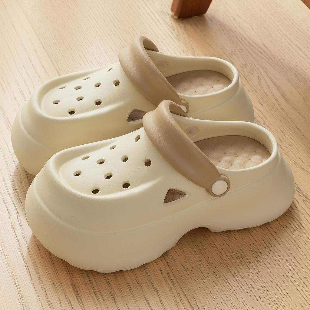 Платформа Женские Сабо Обувь Летние Пляжные Сандалии на Толстой Подошве Модные Удобные Сабо Для Дома и Улицы Женские Обувь с Отверстиями