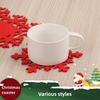 Christmas Tableware Mat Hollow Felt Coaster Household Party Tableware Mat Christmas Decoration Snowflake Placemat Felt Pendant