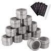 LMETJMA Magnetic Spice Jars Set With Spice Labels and Chalkboard Pen Stainless Steel Seasoning Pepper Spice Storage Jars Tins