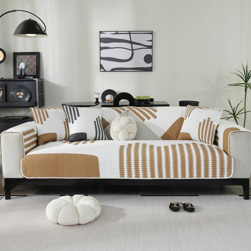 Modern Light Luxury Sofa Cushion, Cotton Printed Non-slip Sofa Cushion, Four-season Universal Sofa Cover, Fabric Sofa Towel