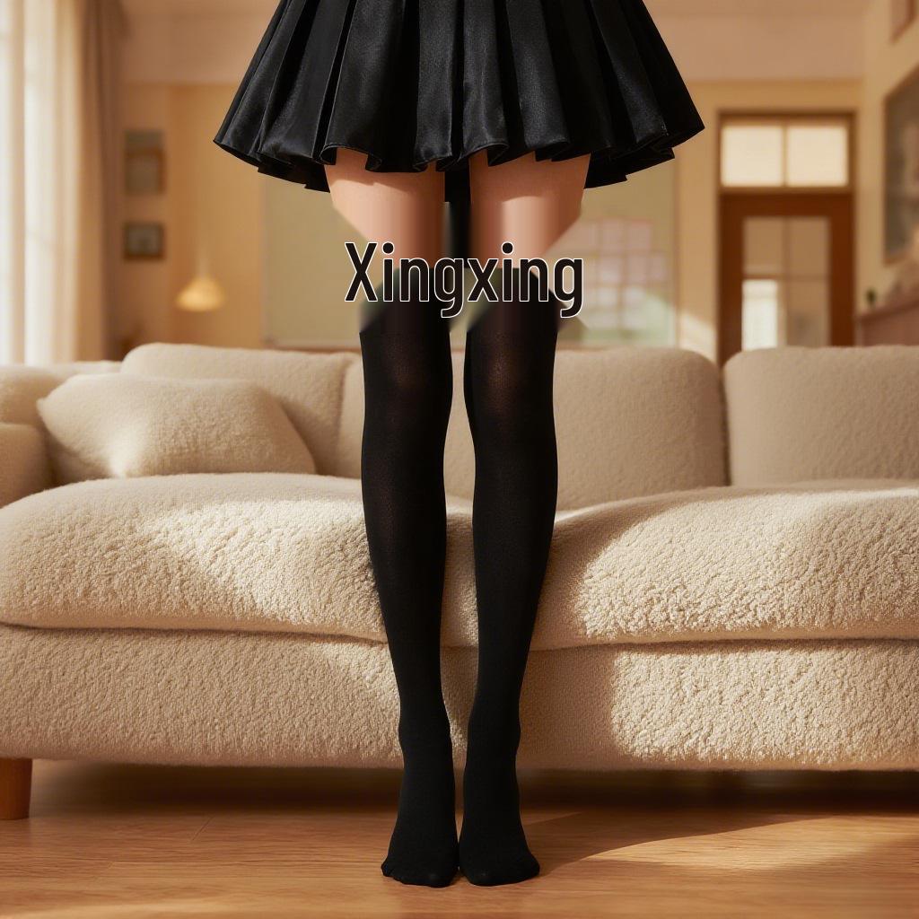 Европейские и американские бархатные носки с бантом до колена на Рождество