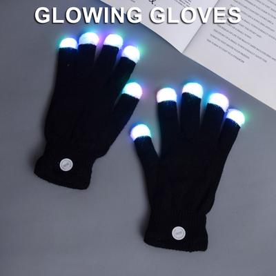 Светящиеся перчатки для рейва с подсветкой пальцев LED разноцветные мигающие перчатки с подсветкой пальцев Рождественские подарки для детей Наполнители для чулок Перчатки