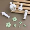 4Pcs/Set Flower Plunger Fondant Cutter Sugarcraft Cake Decorating Tools DIY Cookie Stamper Baking Accessories Round