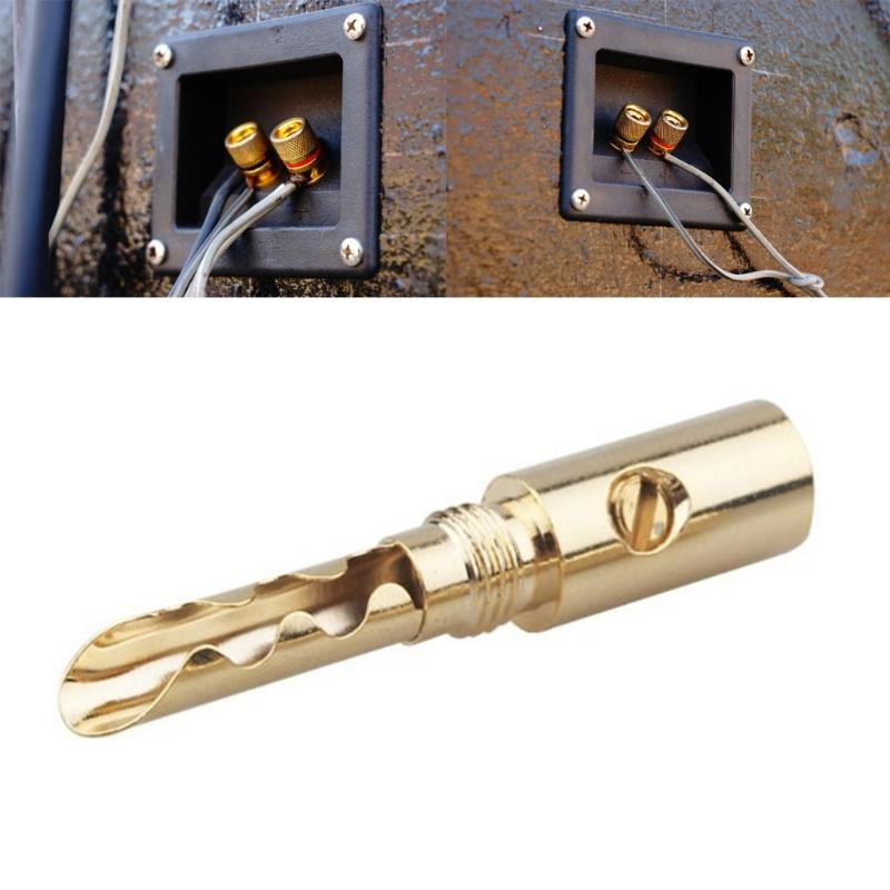 Banana Plug Gold Plated 5mm Male Speaker Cables Connectors Adapter Gold Plated Electrical Plug Assembly for Speaker