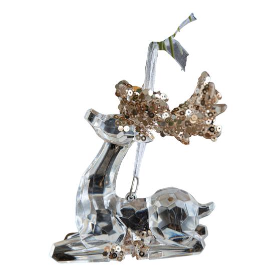 Рождественский орнамент прозрачный акриловый кристалл блестки олень дерево колокольчик звезда венок кулон праздник