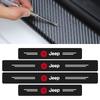 4Pcs Carbon Fiber Car Door Sill Protection Sticker Anti-scratch Refit Sticker for JK TJ Renegade Patriot Wrangler Cherokee Patriot Trail Liberty