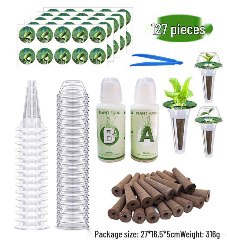 AeroGarden-Compatible Hydroponic Basket Kit with AB Fertilizer for Soilless Planting