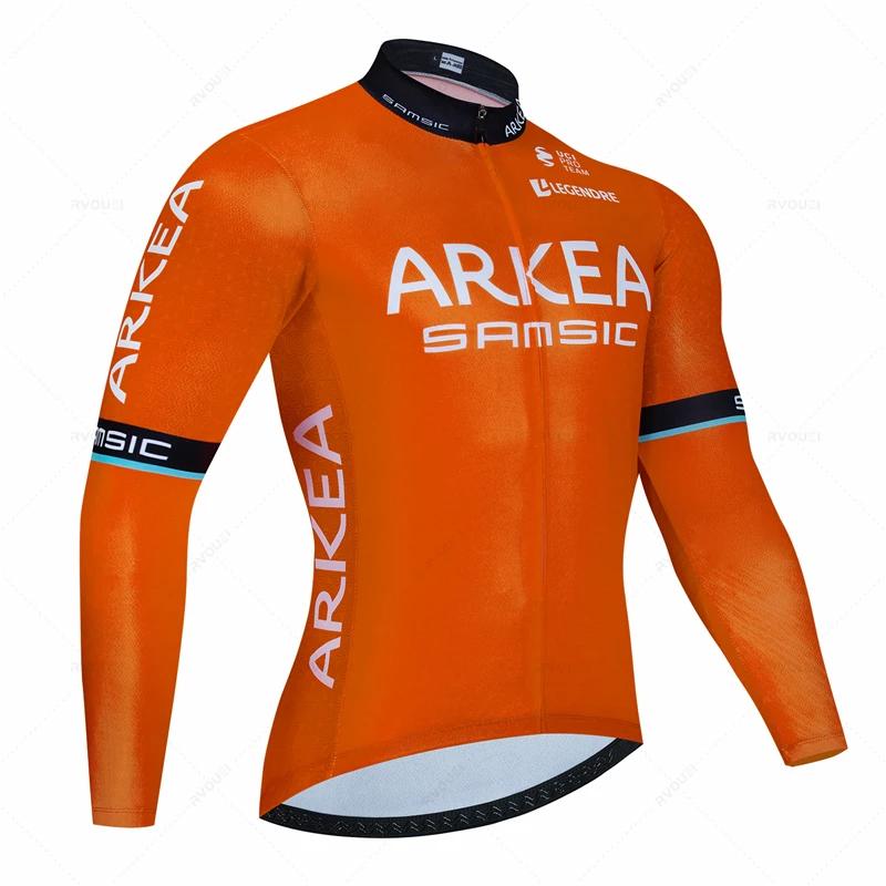 Arkea France Team Autumn Cycling Jersey Sets Breathable Long Sleeve Spring New Men's MTB Bicycle Clothing Suits Roupa Ciclismo