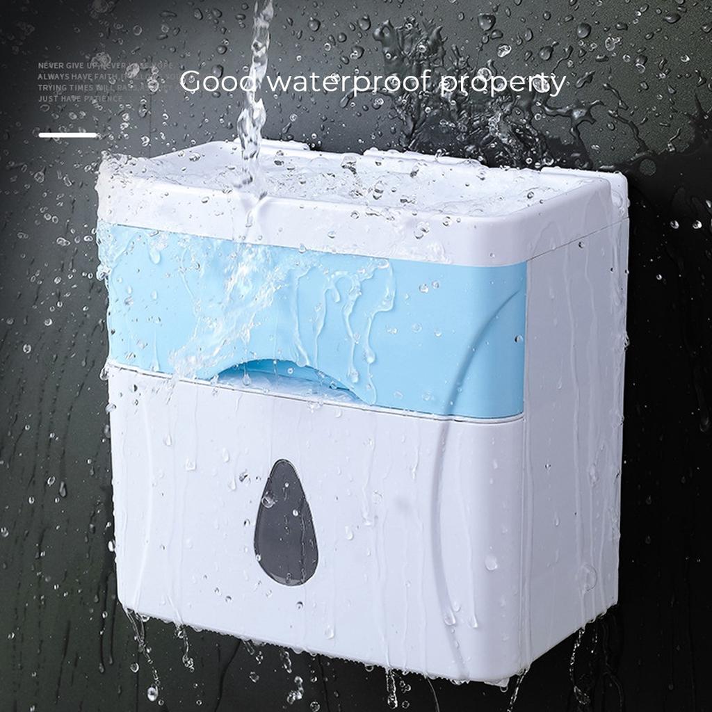 WTEMPO Двухслойная настенная коробка для салфеток, ящик для неперфорированной бумаги, водонепроницаемая стойка для хранения туалетной бумаги, стойка для салфеток в рулонах