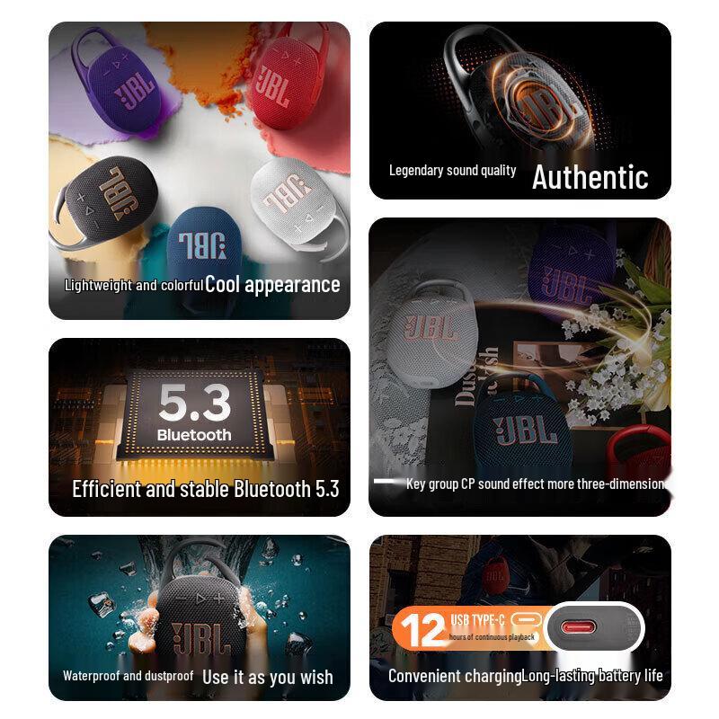 JBL Clip 5 Portable Bluetooth Speaker