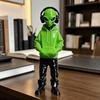 Эстетичные Украшения для Комнаты 3D Печатная Фигурка Инопланетянина с Худи и Наушниками, Модный Персонализированный 3D Коллекционный Орнамент для Рабочего Стола, Статуэтка в Киберстиле
