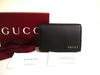 Оригинальный держатель для визиток/кредитных карт из черной кожи с логотипом GUCCI #a784 Восстановленный