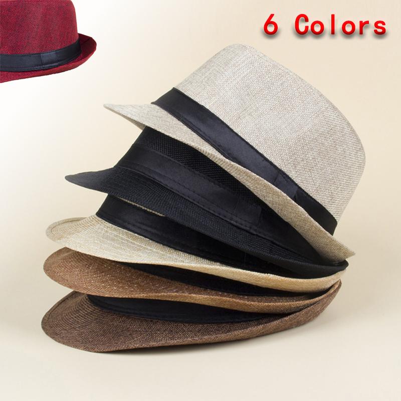 6 цветов мужская женская пляжная шляпа от солнца унисекс дышащая плетеная шляпа от солнца шляпа джаз шляпа