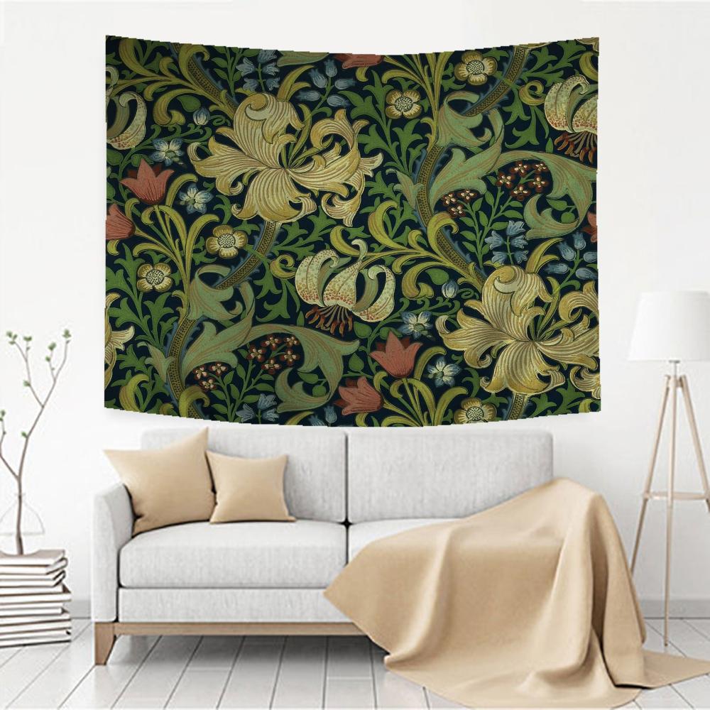 William Morris Strawberry Colorful Tapestry Wall Hanging Hanging Tarot Hippie Wall Rugs Dorm Art Home Decor