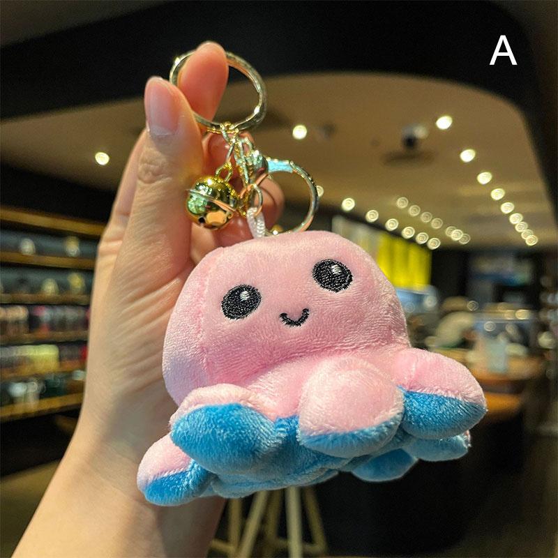 Двусторонний мультяшный осьминог, милый плюшевый брелок, подвеска на рюкзак, подвеска, плюшевая игрушка