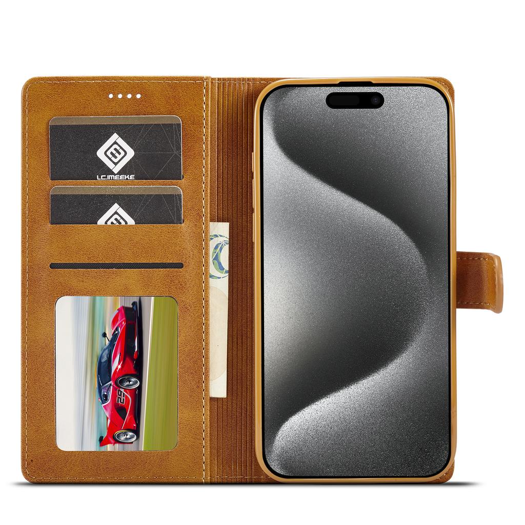 LC.IMEEKE Leather Flip Cover Phone Case for Samsung S23 S22 S21 Ultra Plus S21 S20FE A13 A53 A14 A54 A52 /iPhone 15 14 13 12 11 Pro Max XS MAX XR 8 7