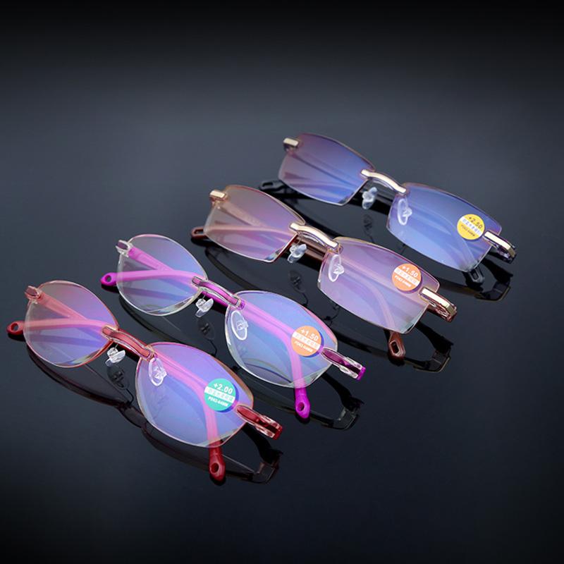 Ultralight Rimless Reading Glasses Women Men Business Anti-Blu-Ray Computer Reading Glasses Presbyopia Reader 1.5 Women