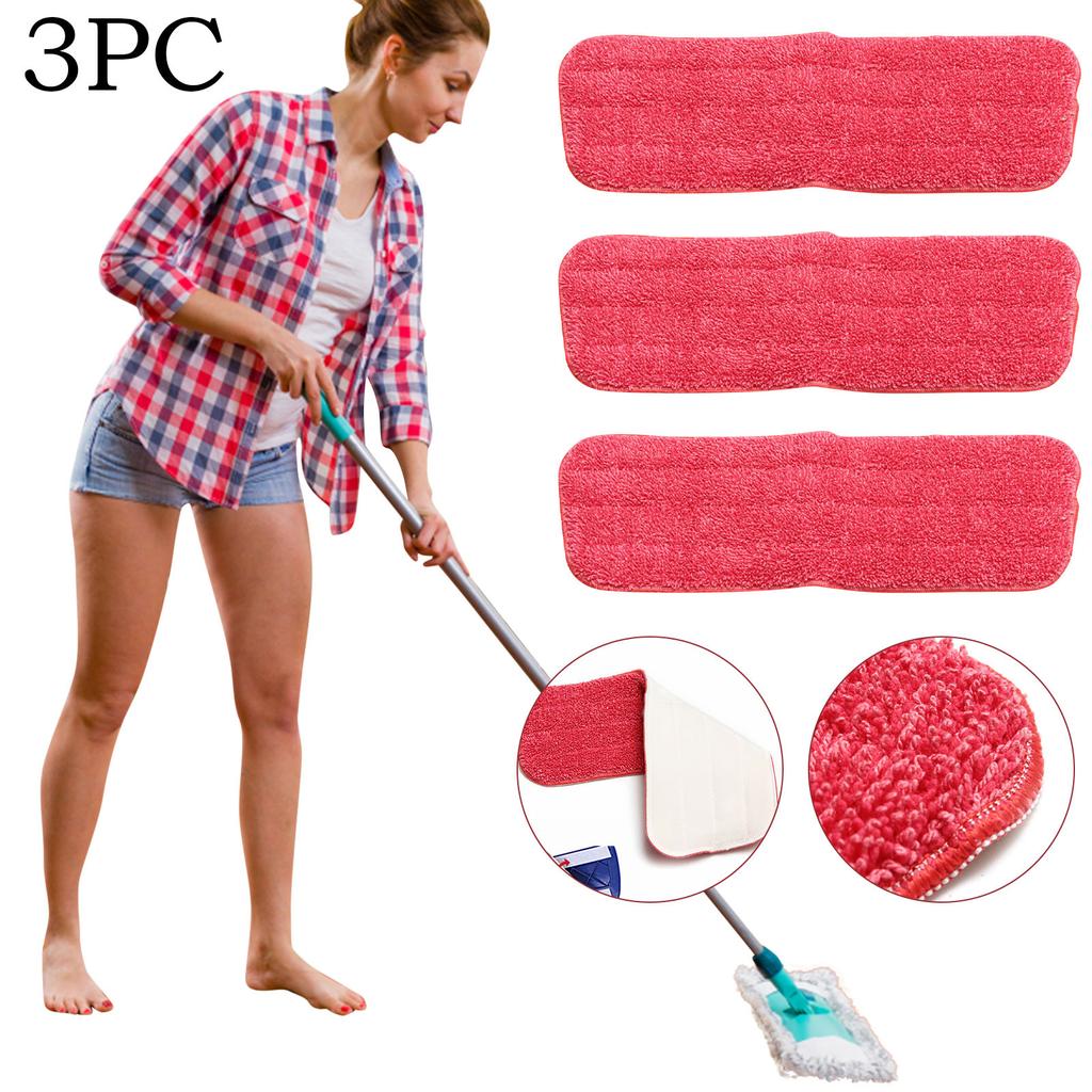 Replacement Microfiber Mop Pad For Spray Mops & Reveal Mops Washable Mop Head Household Dusts Cleaning Floor Kit Set Of Three