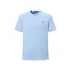 Polo SS25 Полосатая футболка с вышивкой пони, с круглым вырезом, детские топы 710961128-002