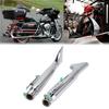Chrome Motorcycle Exhaust Pipe Universal Fish Tail Left Right Side Vintage Silencer For Bobbers Racing Bike Chopper Cafe Racer