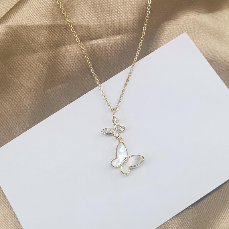 Ожерелья для женщин корейская мода сексуальная женская ключичная цепочка ювелирные изделия бабочка кулон ожерелье