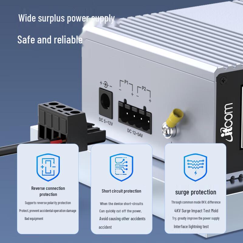 Промышленный гигабитный коммутатор серии Aidicom IT168 на DIN-рейку (Ethernet 8-портовый, 2-волоконный)