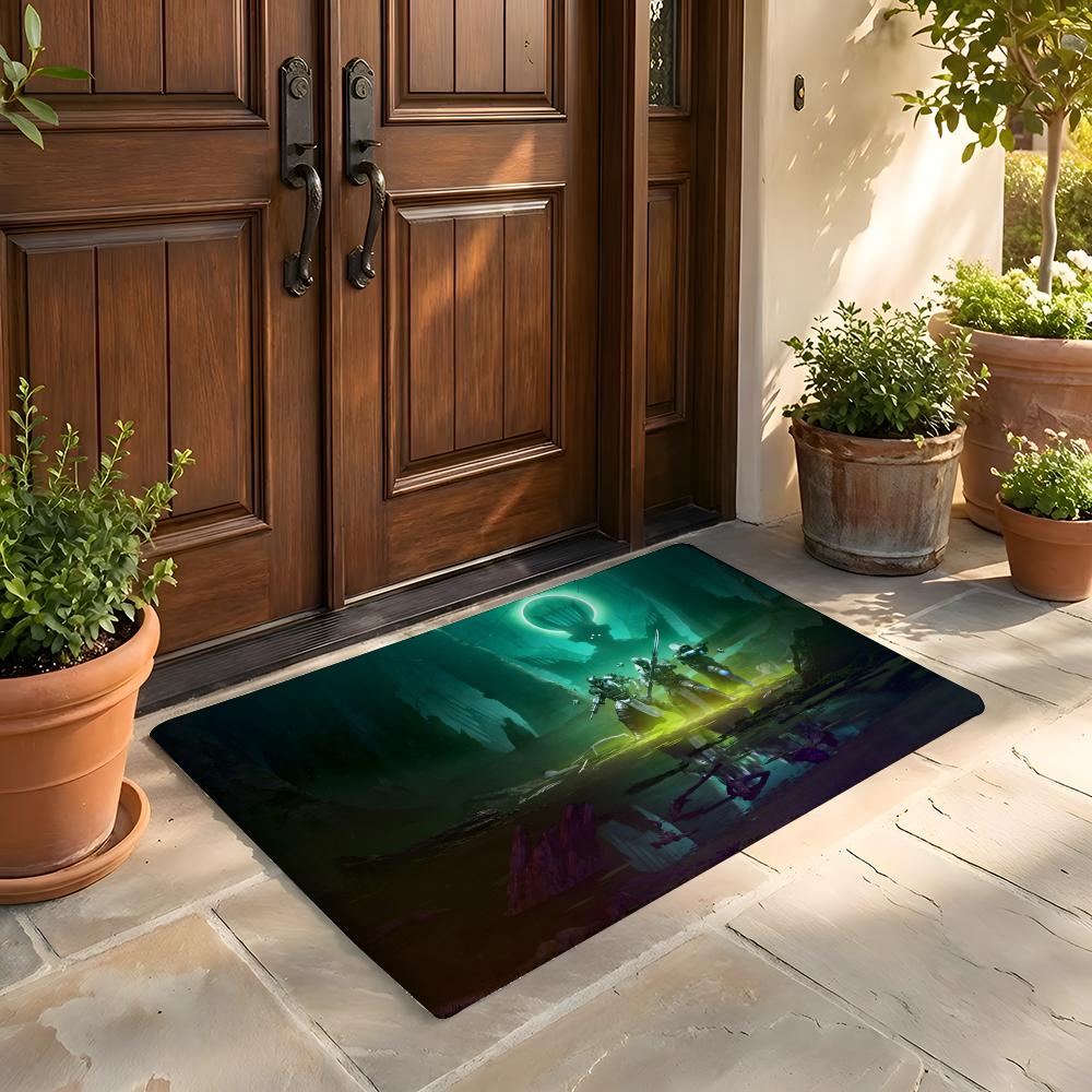 Floor Mat Soft Flannel Rug Non-Slip Absorbent Mat for Bathroom Bedroom Home Decor D-Destiny