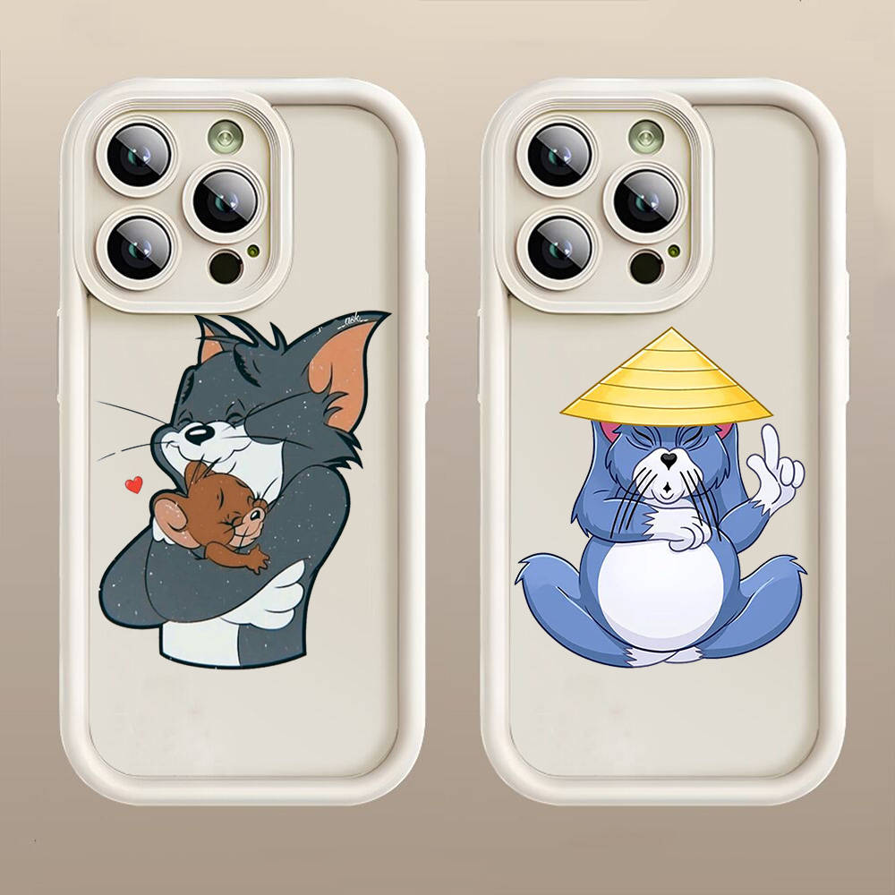 Чехол E-15 Том и Джерри для iPhone 15 14 13 12 8 Plus Samsung S24 S23 Ultra A04S A05S Huawei P40 P50 P60 Nova 11 Pro Max OPPO A17K Reno 10
