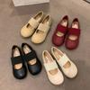 Women's Retro Fashion Leather Shoes Soft Soled Soft Round Toe Flat Shoes