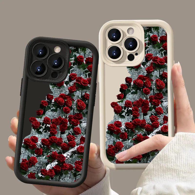 Цветочный Розовый Роза Мягкий Чехол для Xiaomi Redmi Note 13 4G 12S 11S 10S 10 Pro 12C 13C 11 13 12 Pro Plus 5G Силиконовые Чехлы