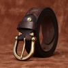 Thickened Extra Thick Personalized Engraved Retro Matte First Layer Cowhide Belt Men'S Genuine Leather Horseshoe Buckle Casual Denim Belt