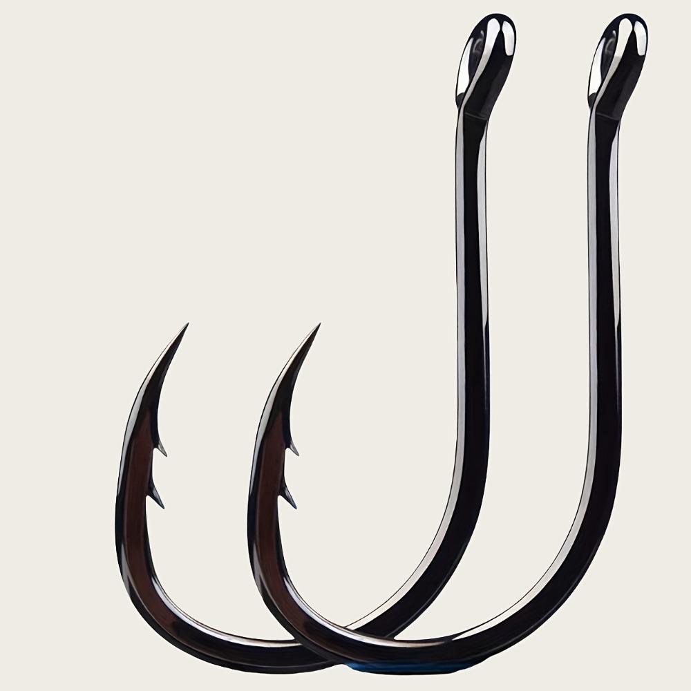50 шт. Прочные двойные крючки для рыбалки с утяжеленной петлей и кольцом - для морской/пресноводной рыбалки, щуки, форели, окуня, лосося