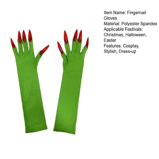 Длинные перчатки-когти для пальцев Женские перчатки-лапы с длинными ногтями Хэллоуин Ведьма Деном Косплей Костюм для ролевых игр Сценическое выступление