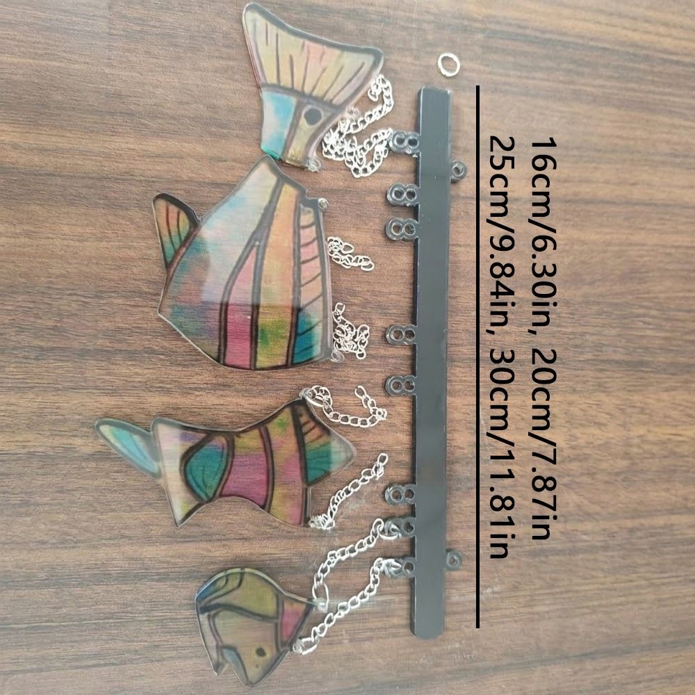 Clear Vivid Acrylic Fish Wind Chime Hand-Painted Fish Hanging Ornament  Car Decorations