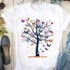 Модная женская футболка с принтом бабочки и дерева Harajuku Funny 90s Girls Graphic Print O-neck Tops Tee Женская одежда, Прямая поставка