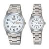 Pair Watch White Dial Analog Silver Retro Watch [Citizen] Q&Q W472W473-204 []