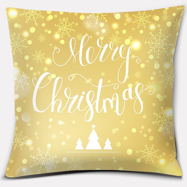 Золотая рождественская декоративная подушка для подарка на домашний офис, спальню, диван, автомобиль, чехол для подушки