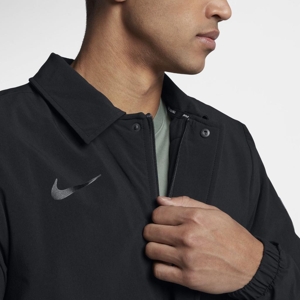 Nike Logo Printed Polo Jacket Men Jacket Black 890654-010