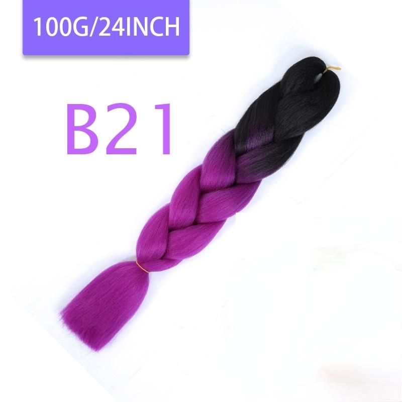 MISQUEEN Yaki Soft Hair Ombre Crochet Braiding Hair Extension For Braid 24 Inch Pink Synthetic Crochet Hair Jumbo Braid Hair