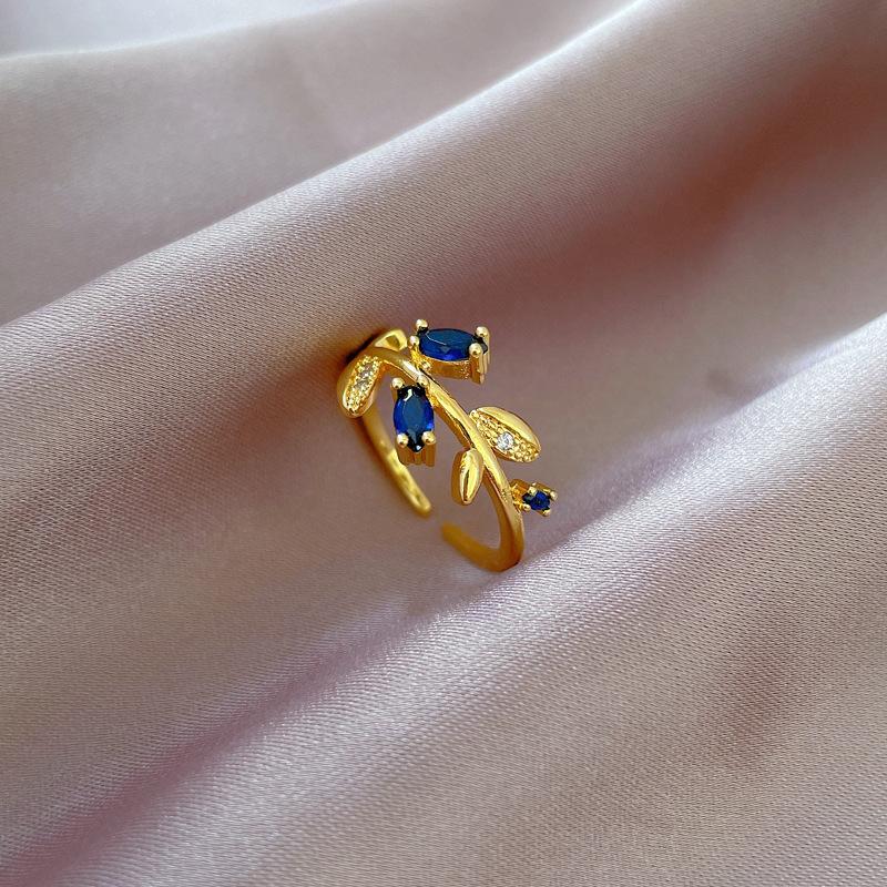 Минимализм Блестящий Алмазный Лист Открытое Кольцо Женская Мода Изысканные Ювелирные Изделия Подарок На День Рождения