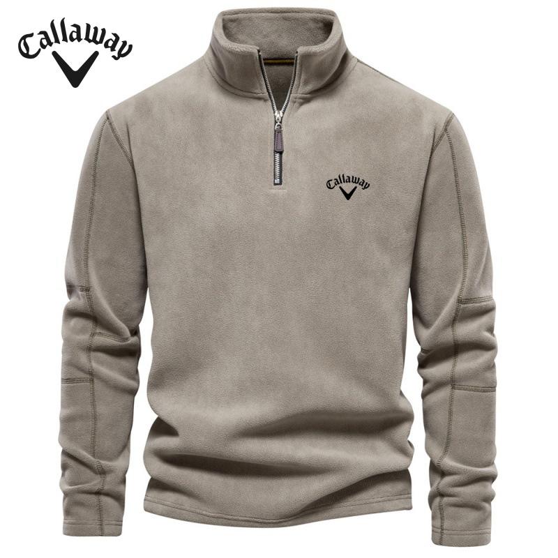 2025 Callaway Embroidered Couple Autumn and Winter New Item Stand Up Collar Half Zipper Long Sleeved Sweatshirt Trendy Casual Fleece Top