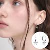 [Rosemont] Silver Ribbon One-Touch Earrings Ra24C52T