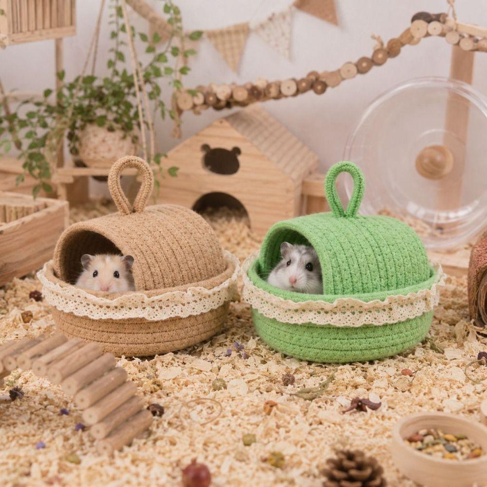 Scratch Resistant Weave Hamster Nest Wear Resistant Hamster Cage Guinea Pig Tunnel Rest Shelter