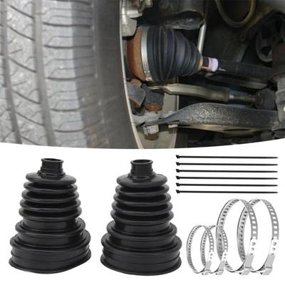 2 шт. Комплект пыльников ШРУСа с 4 хомутами из нержавеющей стали, 6 кабельными стяжками, силиконовый водонепроницаемый пылезащитный комплект для ремонта пыльников полуоси для универсального автомобиля