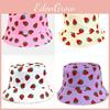 Sided Summer Double Strawberry Printed Fisherman Hat Outdoor Beach Sunshade Cap