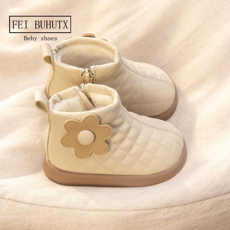 Женские ботинки Мартинсы - Теплые, Велюровые, С цветочным принтом, Кожаные, Короткие ботинки на Осень и Зиму