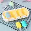 Cartoon Animals Silicone Ice Cream Mold Easy Popsicle Molds with Lid and Sticks DIY Homemade Ice Lolly Ice Cream Bar Pop Molds