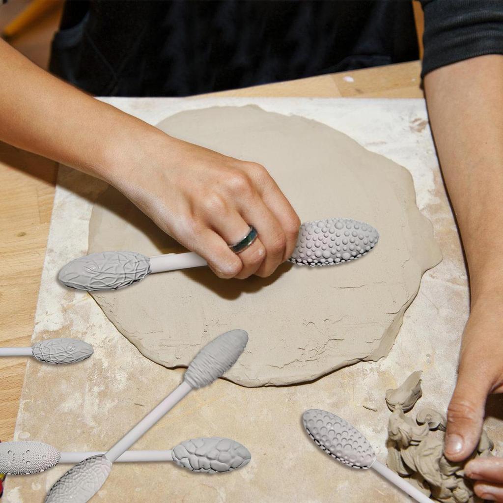 Наборы инструментов для текстурирования глины 5 шт. Инструменты для тиснения и лепки для гончарного дела, ручной лепки, поделок, художественной лепки из глины, набор роликов для создания узоров