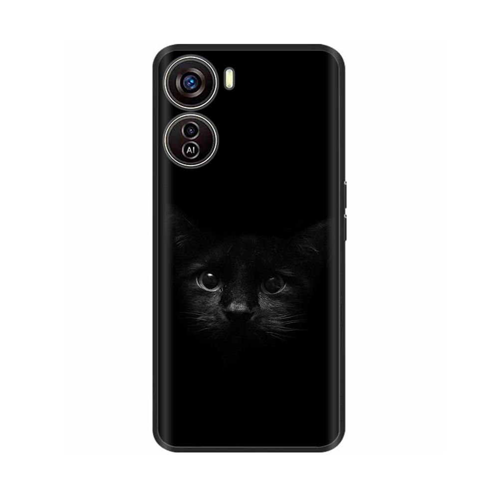 Для ZTE Blade V50 Дизайн Чехол Милый Чехол для Телефона Мягкие Силиконовые Чехлы Для ZTE BladeV50 Дизайн Задняя Крышка ТПУ Черный Бампер Fundas